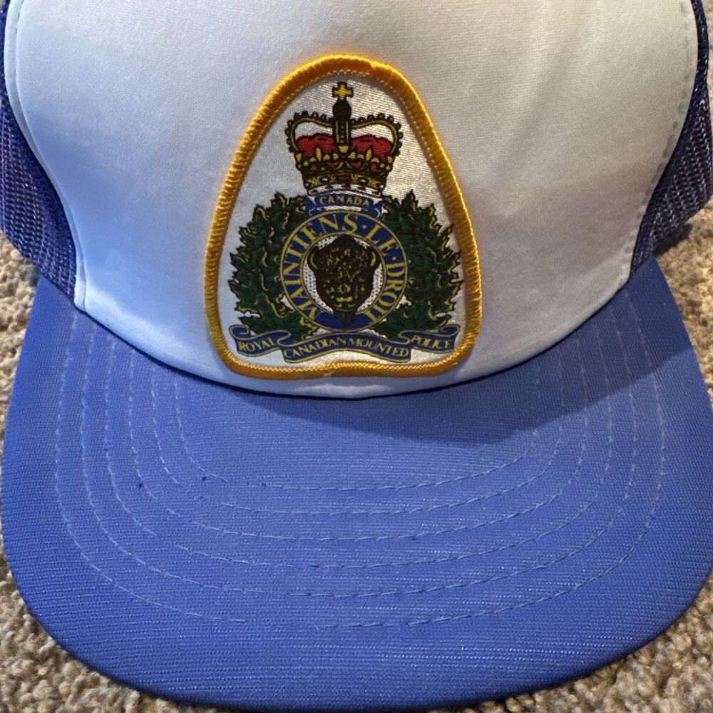 Vintage RCMP Patrol Mesh Trucker Snapback Hat Royal Canadian Maintiens Le Droit